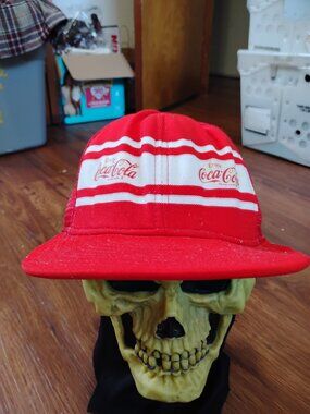 Vintage AJD Coca-Cola Stripe Snap Trucker Hat Cap